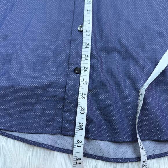 ETON Men's Slim Fit Dress Shirt Blue White Dot Size XL Long Sleeve Designer - Picture 2 of 10